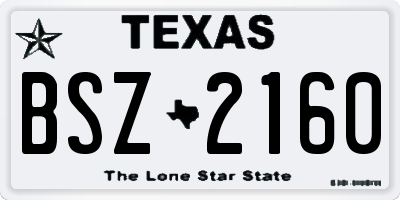 TX license plate BSZ2160