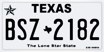 TX license plate BSZ2182