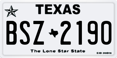 TX license plate BSZ2190