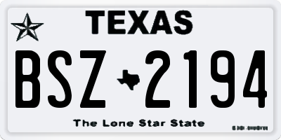 TX license plate BSZ2194