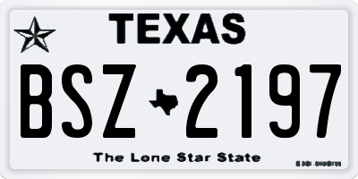TX license plate BSZ2197