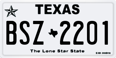 TX license plate BSZ2201
