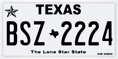 TX license plate BSZ2224