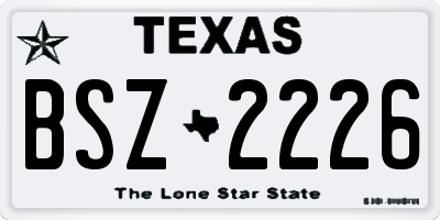 TX license plate BSZ2226