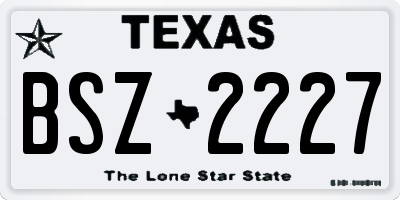 TX license plate BSZ2227