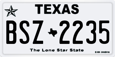 TX license plate BSZ2235