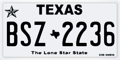 TX license plate BSZ2236