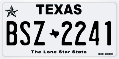 TX license plate BSZ2241