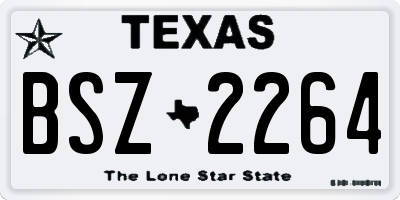 TX license plate BSZ2264
