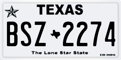 TX license plate BSZ2274