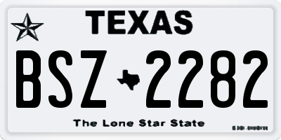 TX license plate BSZ2282