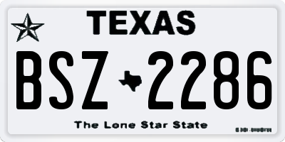 TX license plate BSZ2286