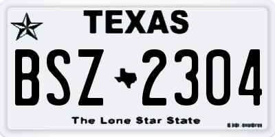 TX license plate BSZ2304