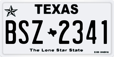 TX license plate BSZ2341