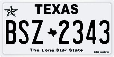 TX license plate BSZ2343