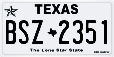 TX license plate BSZ2351