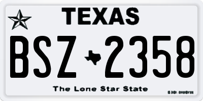 TX license plate BSZ2358