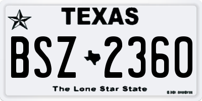 TX license plate BSZ2360