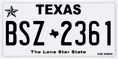 TX license plate BSZ2361