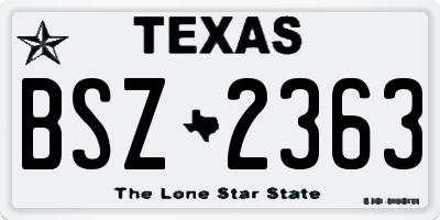 TX license plate BSZ2363