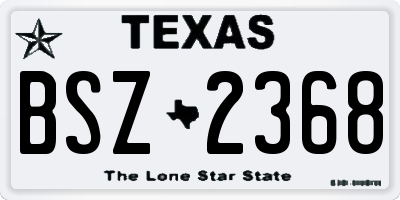 TX license plate BSZ2368