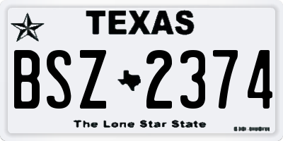 TX license plate BSZ2374