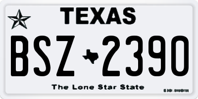 TX license plate BSZ2390