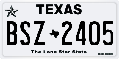 TX license plate BSZ2405