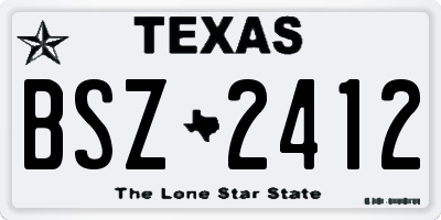 TX license plate BSZ2412