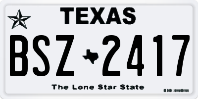 TX license plate BSZ2417