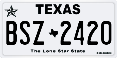 TX license plate BSZ2420