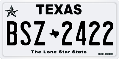 TX license plate BSZ2422
