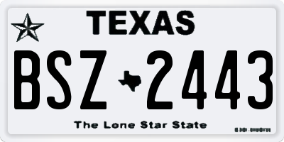 TX license plate BSZ2443