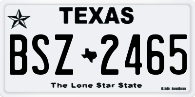 TX license plate BSZ2465