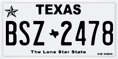 TX license plate BSZ2478