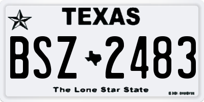 TX license plate BSZ2483