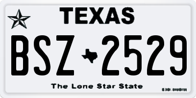 TX license plate BSZ2529
