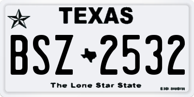 TX license plate BSZ2532