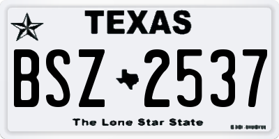 TX license plate BSZ2537