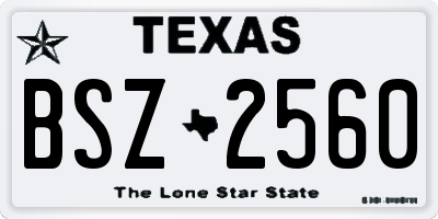 TX license plate BSZ2560