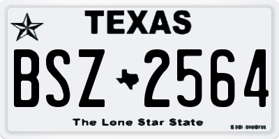 TX license plate BSZ2564