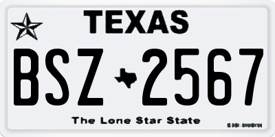 TX license plate BSZ2567
