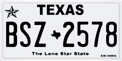 TX license plate BSZ2578