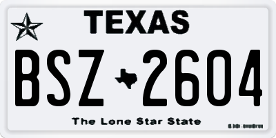 TX license plate BSZ2604