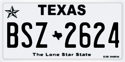 TX license plate BSZ2624