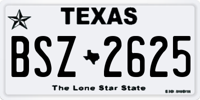 TX license plate BSZ2625