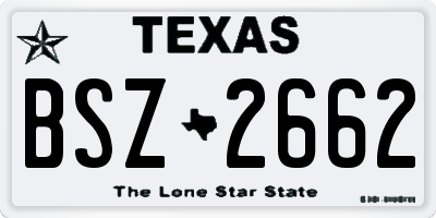 TX license plate BSZ2662