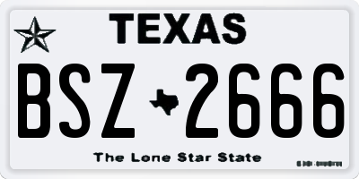 TX license plate BSZ2666