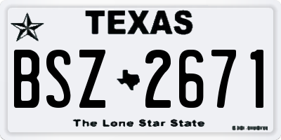 TX license plate BSZ2671