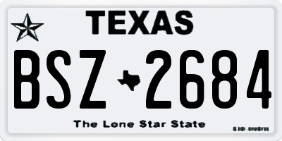 TX license plate BSZ2684